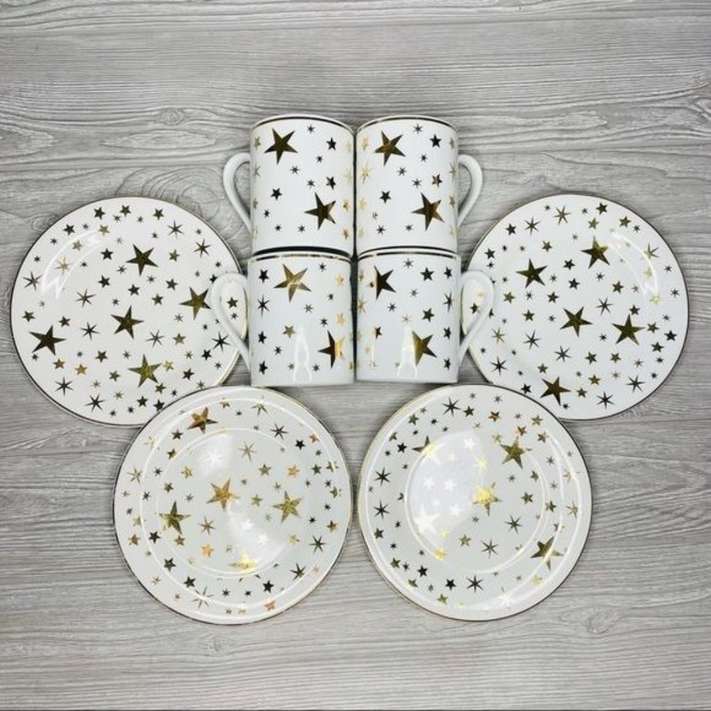 Sakura classic 1997 gold star coffee cups and dessert plates